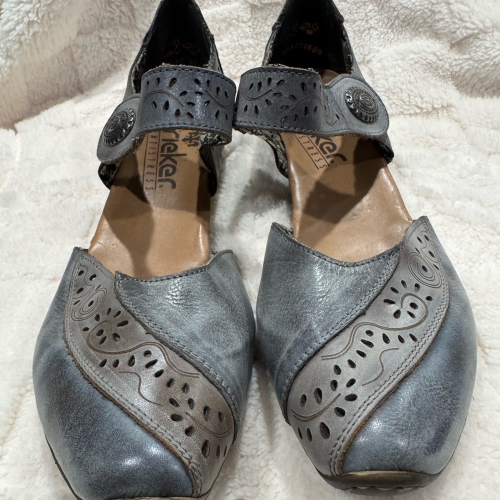 Rieker Women's Gray Leather Shoes
